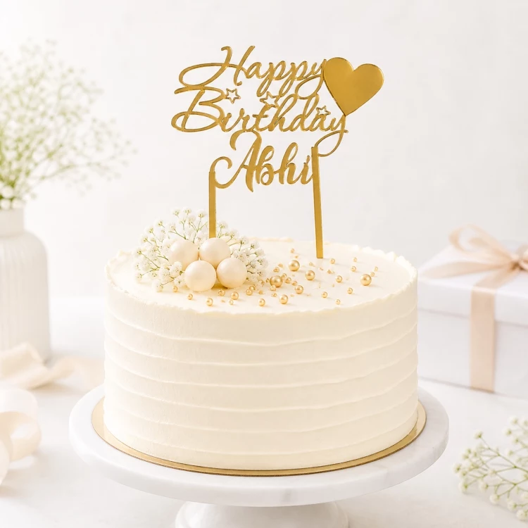 Personalized Signature Birthday Name Cake Topper India